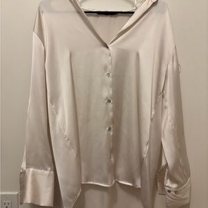 Zara White Button-Up Blouse